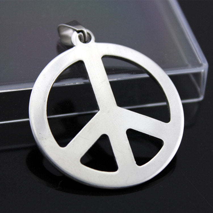 1 Peace logo pendant stainless steel hypoallergenic