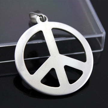 1 Peace logo pendant stainless steel hypoallergenic