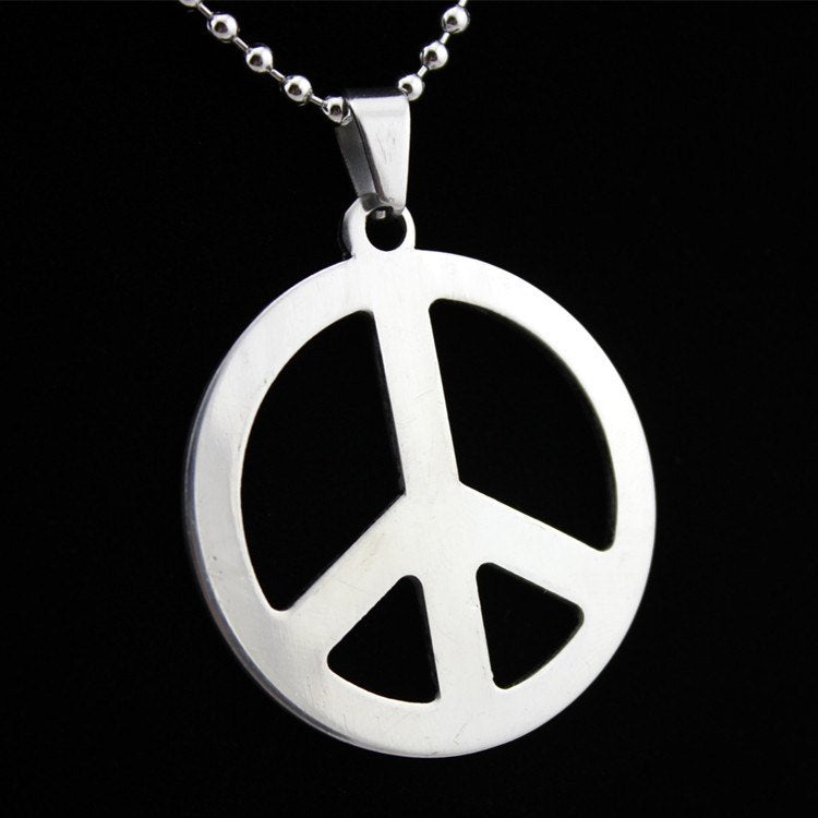 1 Peace logo pendant stainless steel hypoallergenic