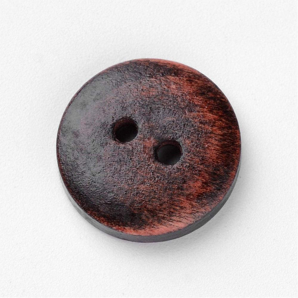 Bouton de bois marron de 1.5cm - ensemble de 6 boutons