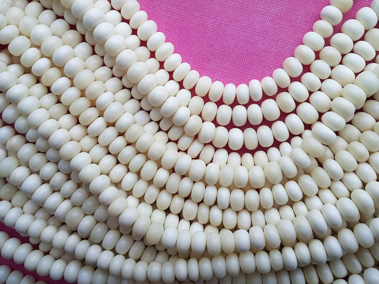15 Perles rondelles en os naturel blanc 10mm