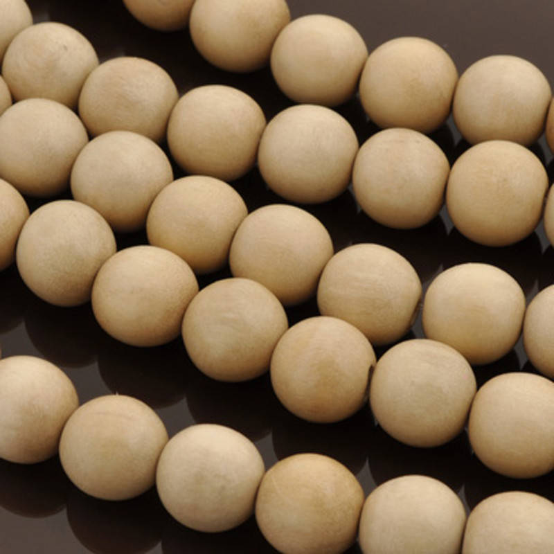 Whitewood 4, 6 or 8mm wood round beads 16 inch strand