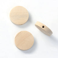 Perles de bois naturel en rondelle de 15mm, 20mm ou 25mm