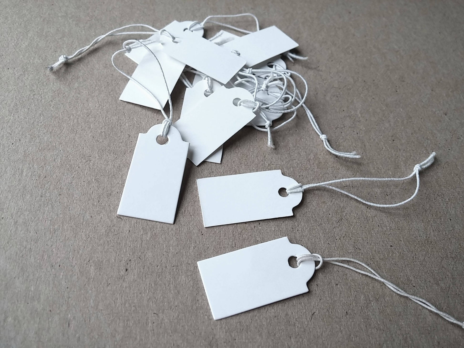 Jewelry price tags - Blank white rectangular tags - Set of 50