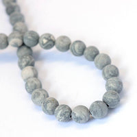 Pierres Naturelles Givrées Picasso Rondes 4, 6 ou 8mm - Gris