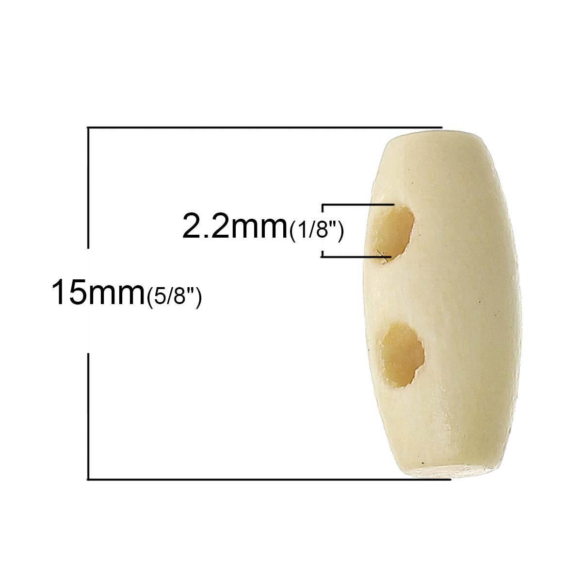 6 tiny wooden Toggle Buttons 15mm - Gold, brown, black or white