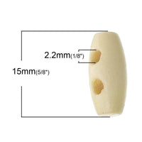 6 tiny wooden Toggle Buttons 15mm - Gold, brown, black or white