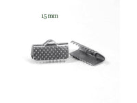10 Stainless steel textured ribbon ends 8, 13, 15 or 20mm