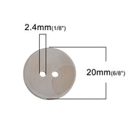 Unfinished wooden sewing buttons 20, 30, 35 or 40mm large buttons - set of 2