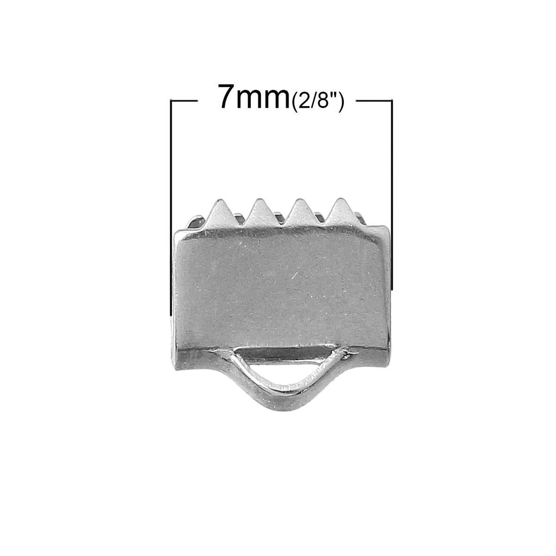 10 pcs Stainless steel ribbon ends 7, 10 or 13mm