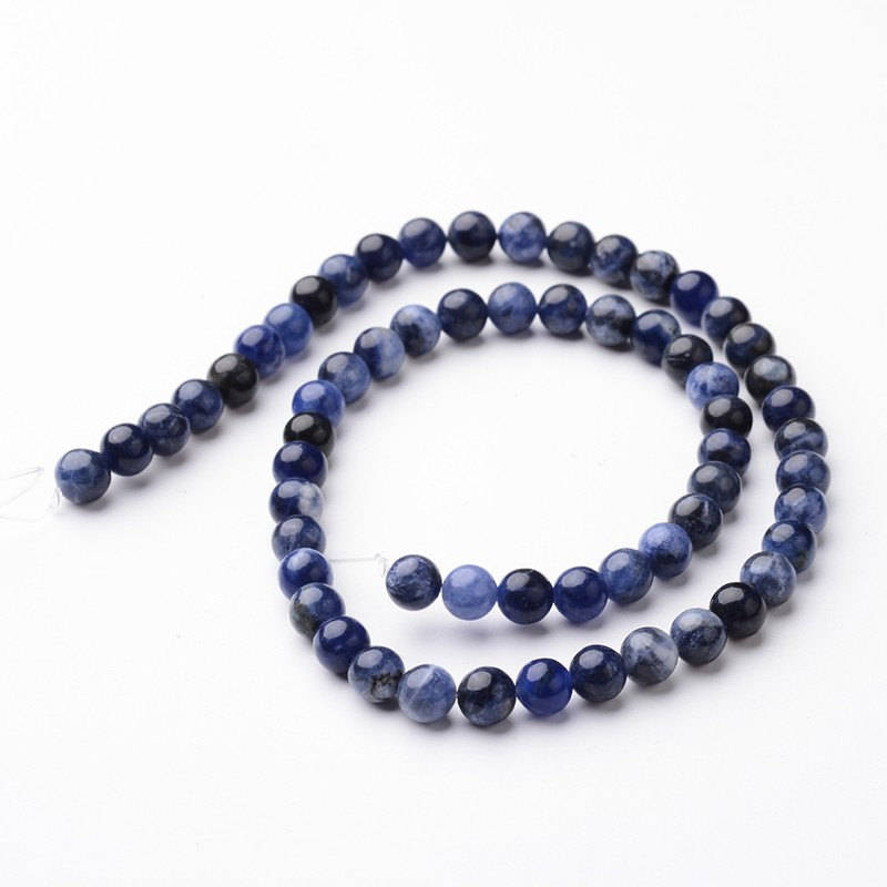 Pierres Naturelles Sodalite Rondes 4, 6 ou 8mm