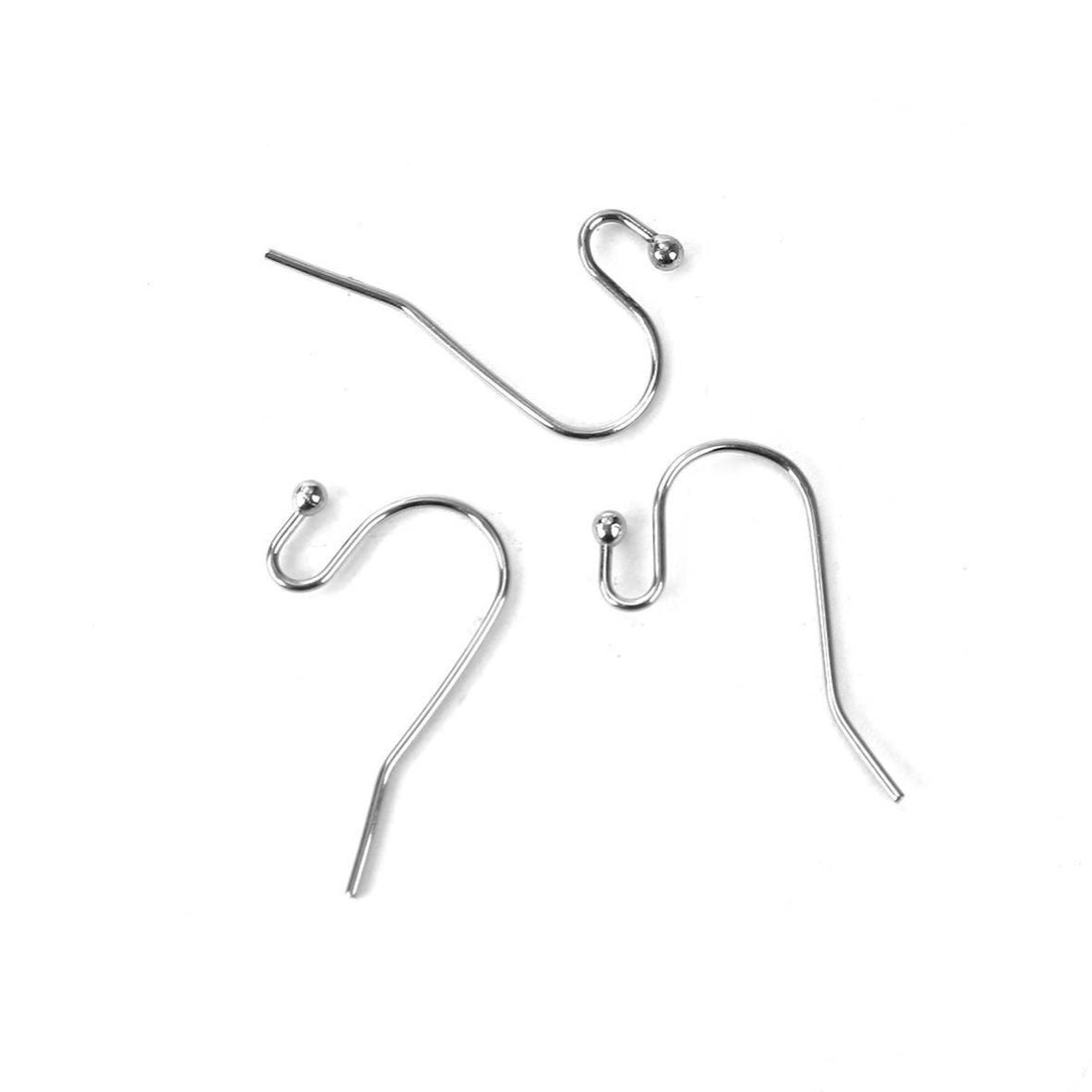 50 pièces (25 paires) crochets pour boucle d'oreille en acier inoxydable hypoallergénique 22mm