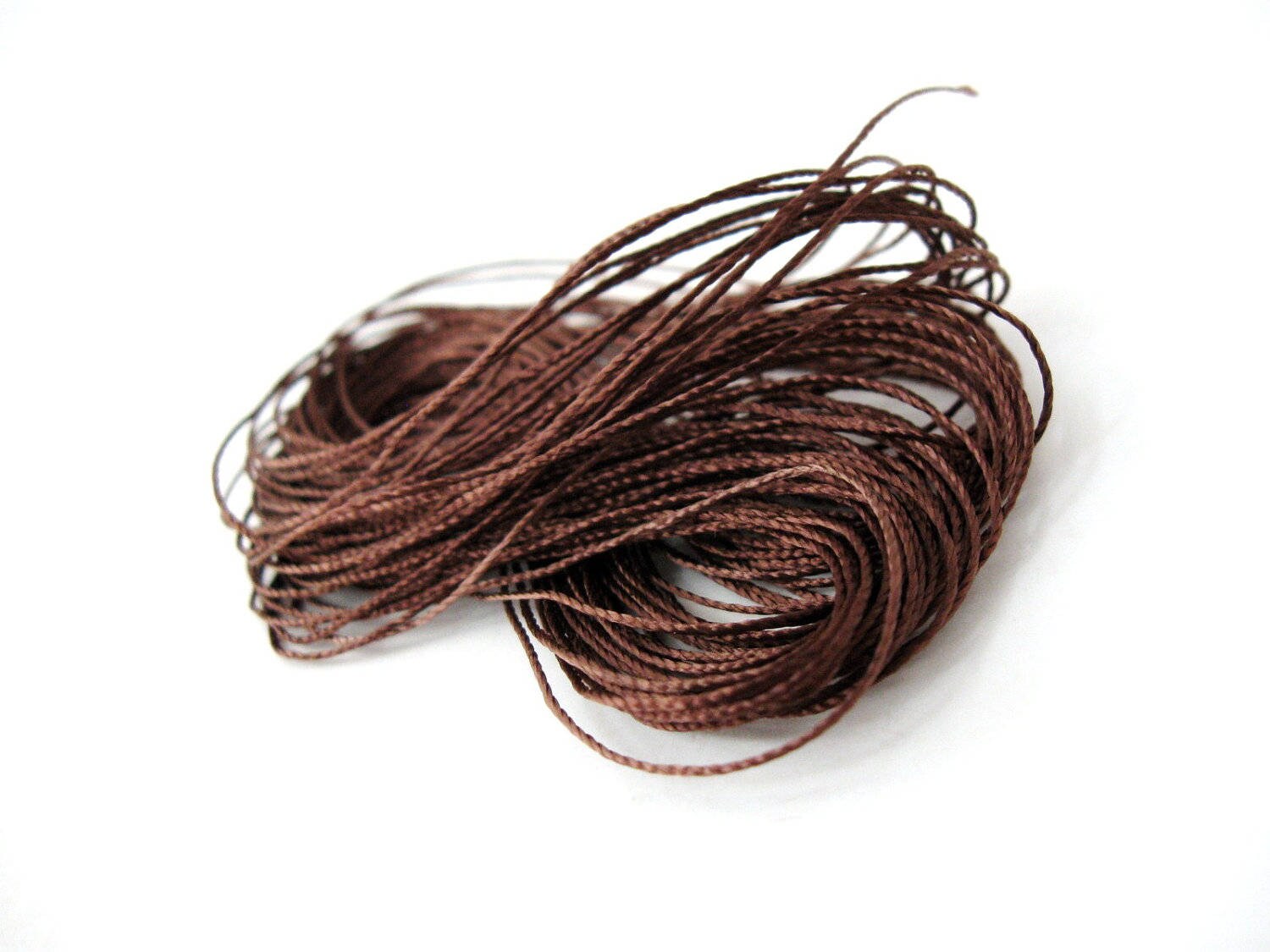 Waxed nylon cord 0.65mm - 20 meters / 65 ft - Black or Brown string for jewelry making