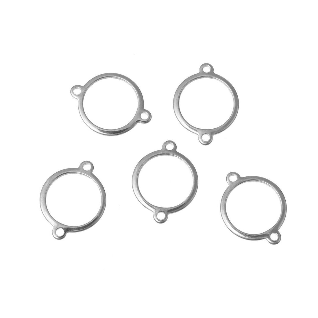 5 Stainless steel round connectors - 2 sizes available