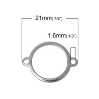 5 Connecteurs cercles en acier inoxydable - deux grandeurs disponibles
