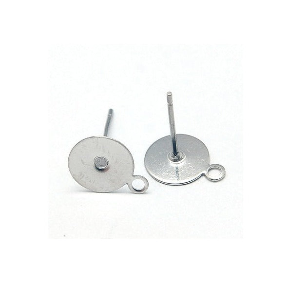 Tiges avec oeillets pour boucle d'oreille en acier inoxydable hypoallergénique - 10 paires