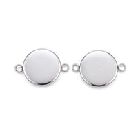 Base ronde pour cabochon en acier inoxydable 8, 10, 12 ou 14mm avec anneau pour pendentif