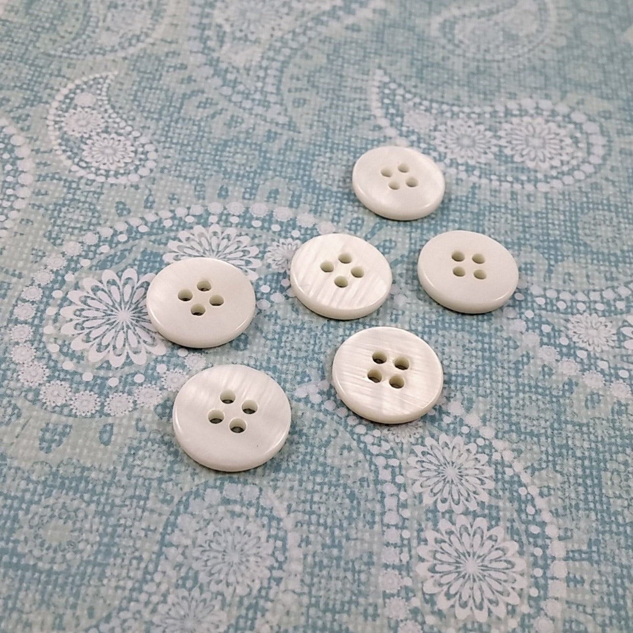 Mother of Pearl Shell Buttons 0.5 inch - set of 6 eco friendly natural buttons