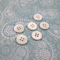 Mother of Pearl Shell Buttons 0.5 inch - set of 6 eco friendly natural buttons