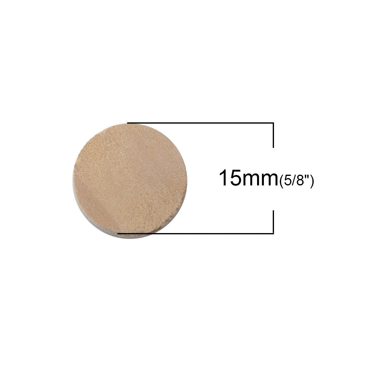 Perles de bois naturel en rondelle de 15mm, 20mm ou 25mm