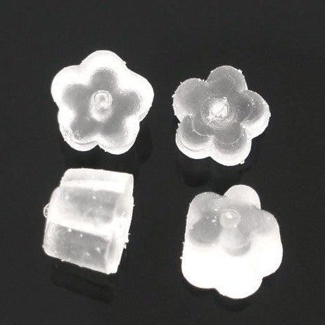 200 Rubber Flower Style Ear Nut, 4x4mm
