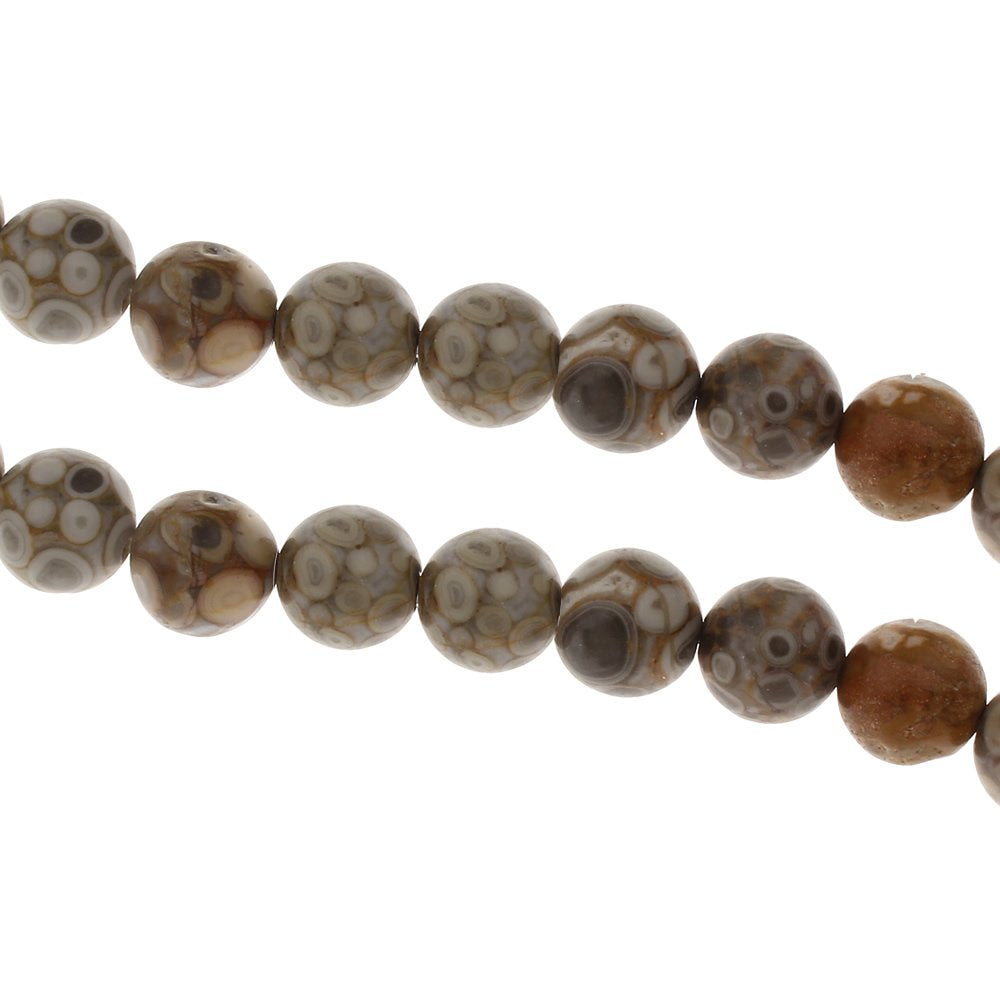Pierres Tibétaine Naturelles Agate Rondes 6 ou 8mm