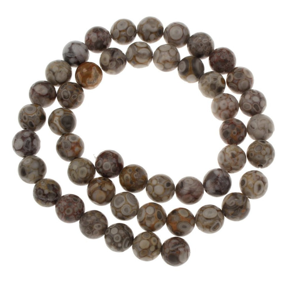 Pierres Tibétaine Naturelles Agate Rondes 6 ou 8mm
