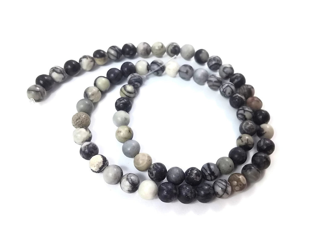 Pierres Naturelles Agate Rondes 6 ou 8mm - Network stone