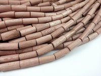 6 Rosewood beads 10 x 25mm - Natural Mala Wooden Beads - Tube