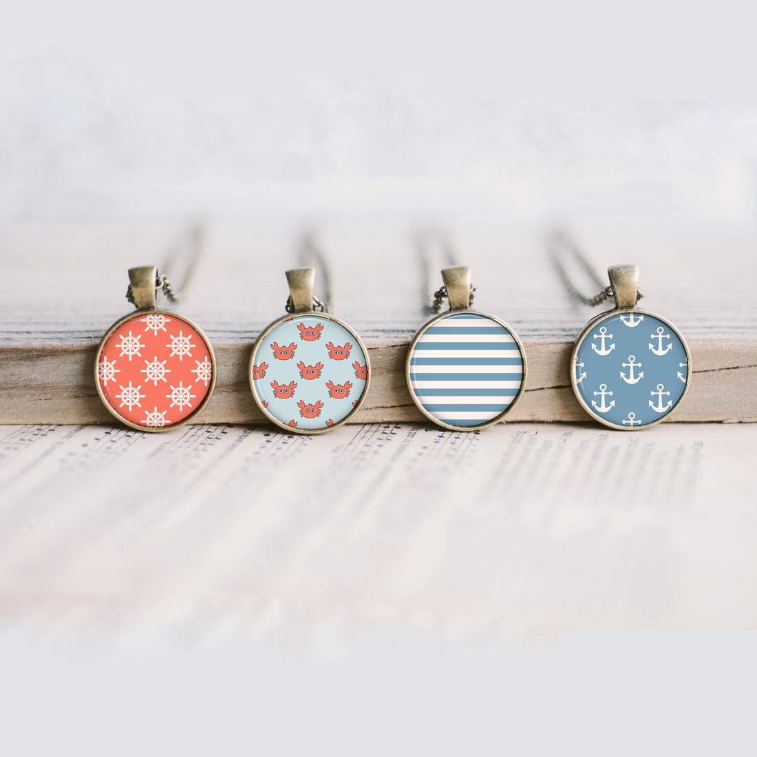 Cabochon Collage Sheet - Nautical - Printable round image in 5 sizes