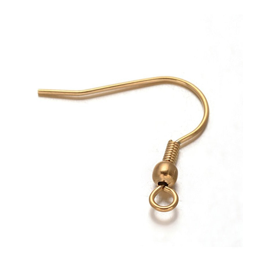 10 pièces (5 paires) crochets pour boucle d'oreille en acier inoxydable or