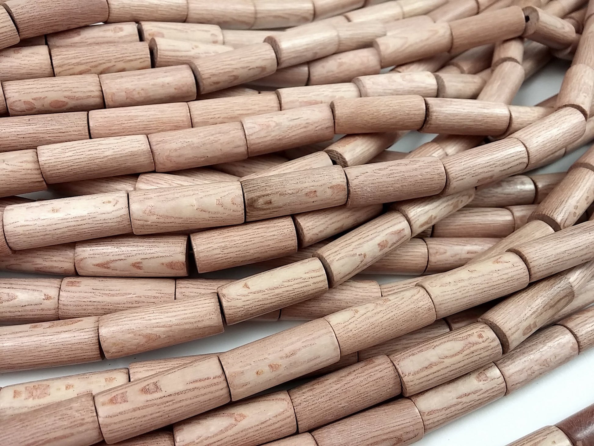 6 Rosewood beads 10 x 25mm - Natural Mala Wooden Beads - Tube