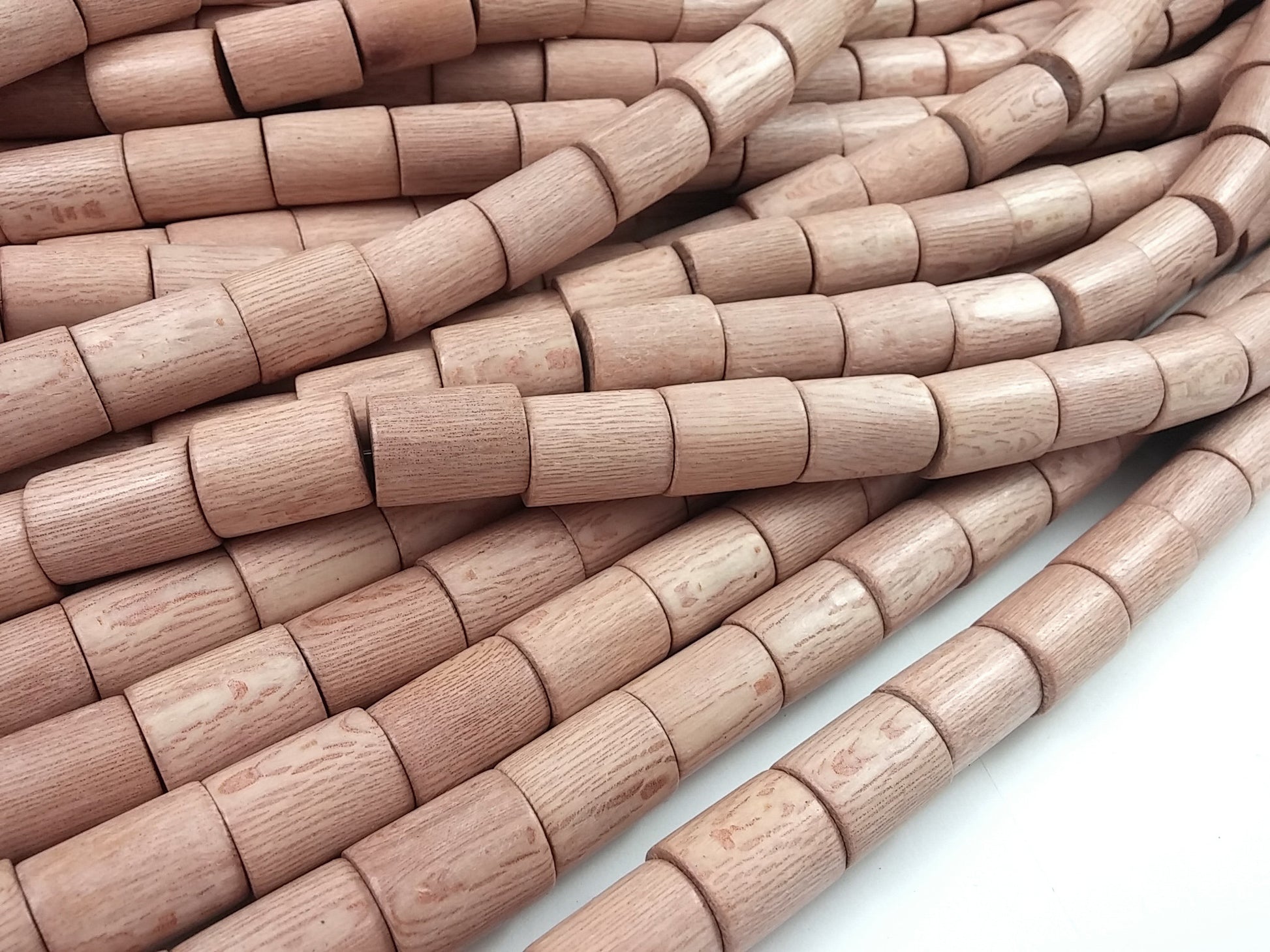 7 Rosewood beads 15 x 20mm - Natural Mala Wooden Beads - Tube