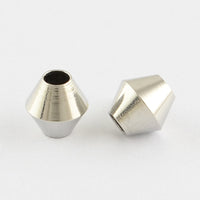 10 Stainless Steel Bicone Beads 6mm