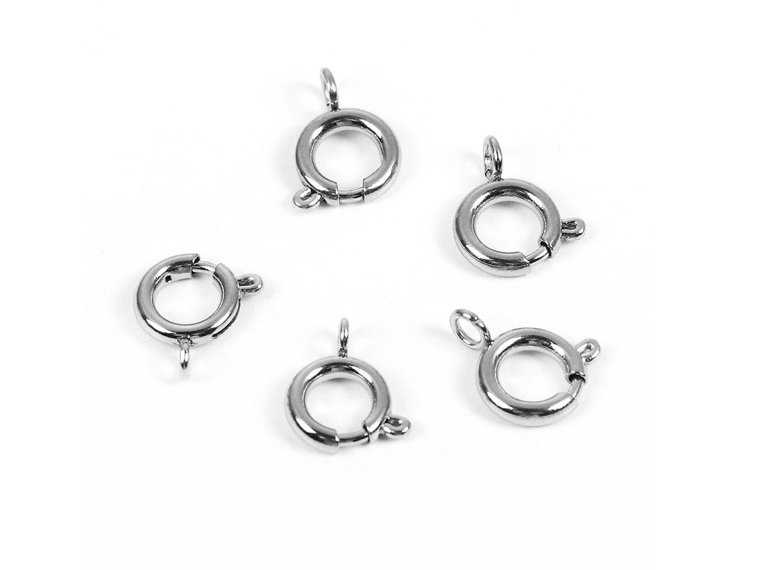 5 Stainless steel spring ring clasp hypoallergenic 8x5mm or 11x9mm