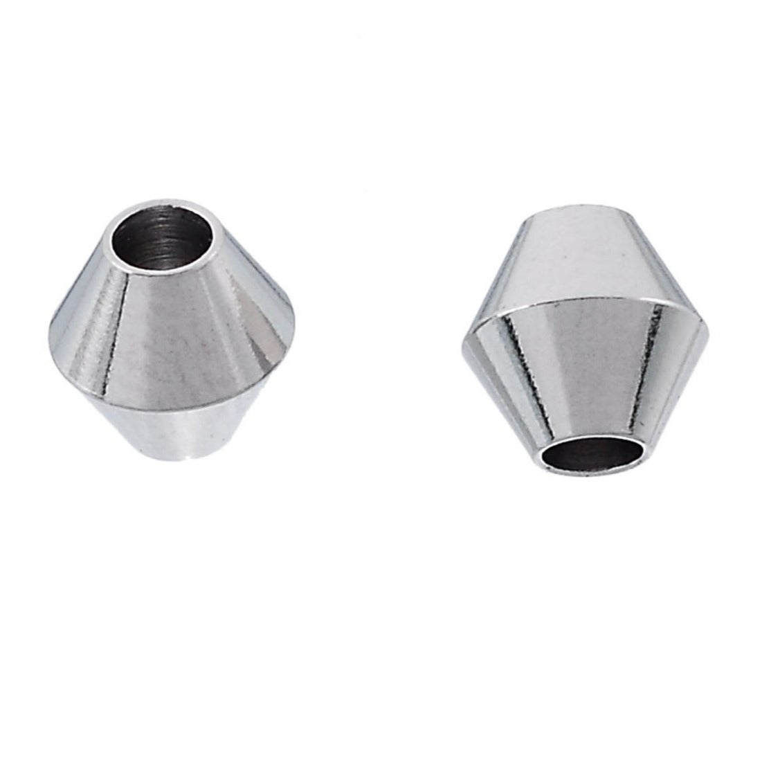 10 Stainless Steel Bicone Beads 6mm