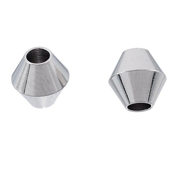 10 Stainless Steel Bicone Beads 6mm