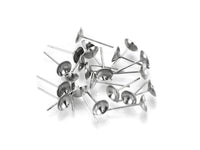 20 Stainless steel half round earring post hypoallergenic 4, 5, or 6mm cup stud earrings