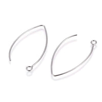 10 Grands crochets pour boucle d'oreille en acier inoxydable hypoallergénique