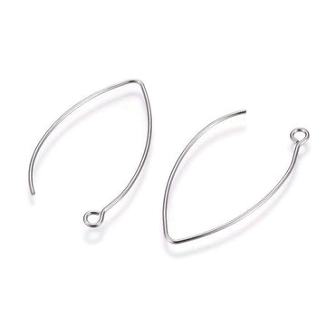10 Grands crochets pour boucle d'oreille en acier inoxydable hypoallergénique