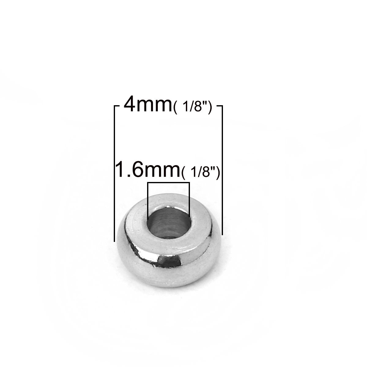 10 Stainless Steel Spacer Beads 4, 5, 6, 7, 8 or 10mm