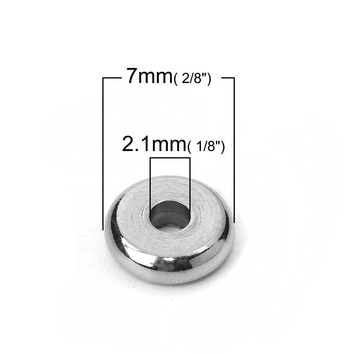 10 Stainless Steel Spacer Beads 4, 5, 6, 7, 8 or 10mm