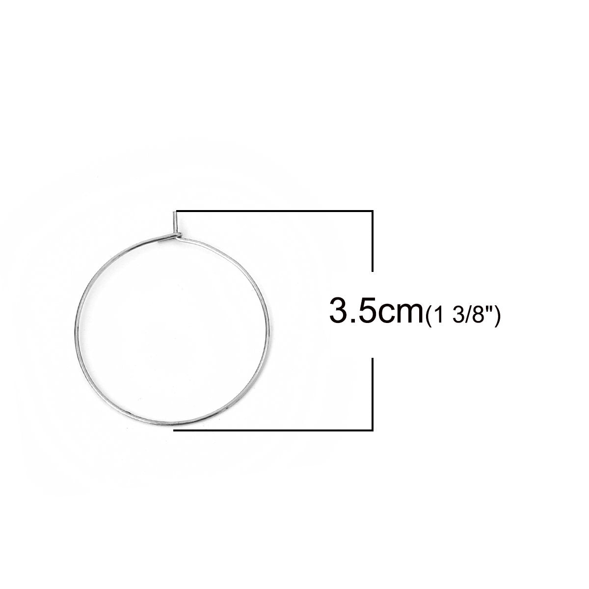 30 Surgical stainless steel hoops - 5 size available