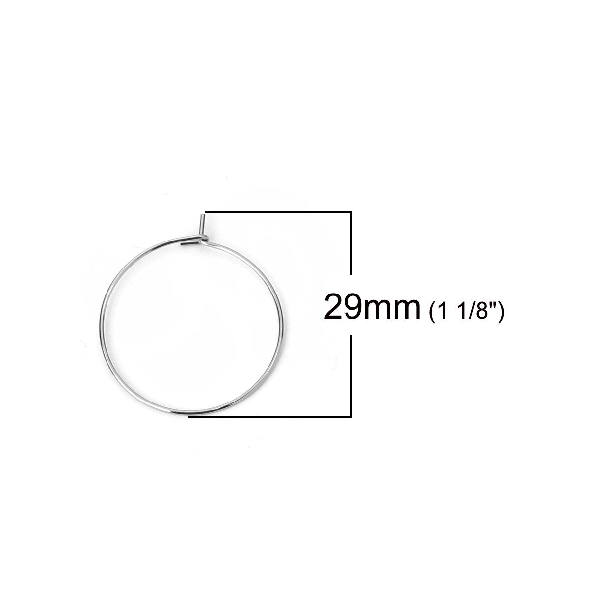 30 Surgical stainless steel hoops - 5 size available