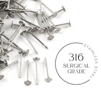 50 Surgical stainless steel earring posts
