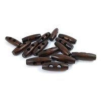 Wholesale wooden Toggle Buttons - Dark Brown 3.5 x 1.1cm - Bulk set of 15