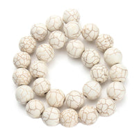 Pierres Naturelles Turquoise blanches rondes 4, 6, 8 ou 10mm