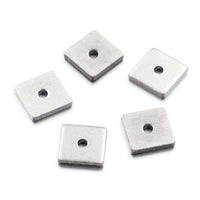 10 perles d'espacement carrées en acier inoxydable de 6 mm ou 8 mm