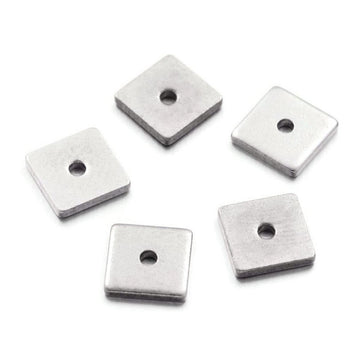 10 perles d'espacement carrées en acier inoxydable de 6 mm ou 8 mm