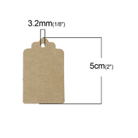50 Rectangle gift tags - 2 inches blank paper tags